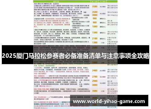 2025厦门马拉松参赛者必备准备清单与注意事项全攻略