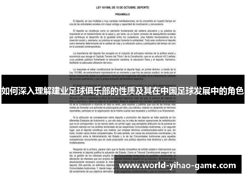 如何深入理解建业足球俱乐部的性质及其在中国足球发展中的角色